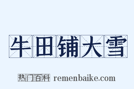 牛田铺大雪是什么意思的图片